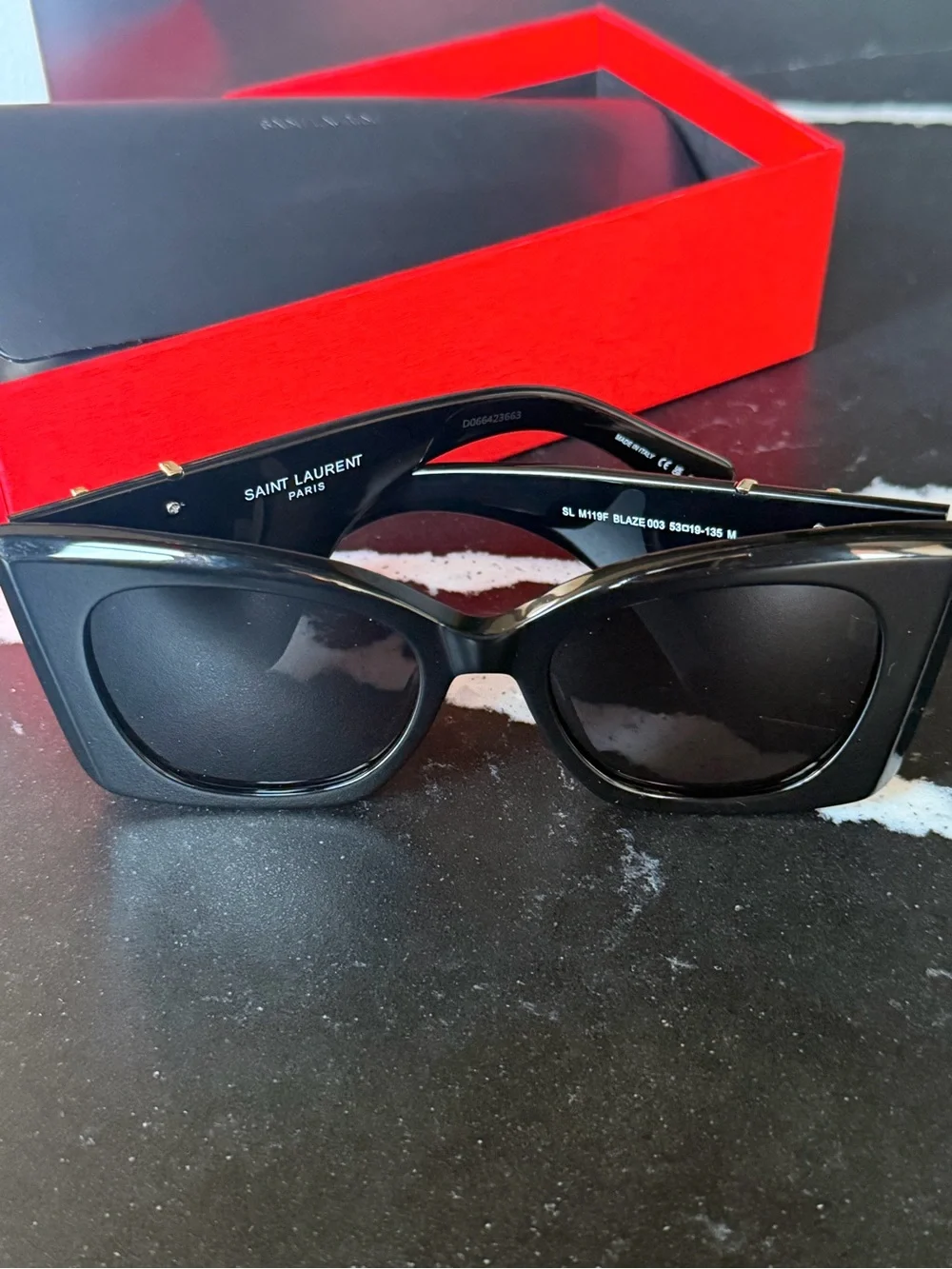 Yves Saint Laurent Glossy Black Oversized Cat-Eye Sunglasses